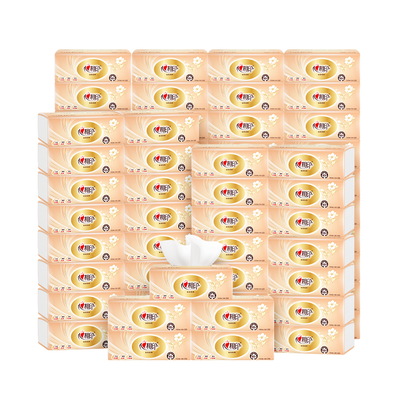 心相印抽纸经典系列整箱纸巾卫生纸餐巾纸擦手纸软抽母婴适用家庭实惠装 3层 100抽*72包