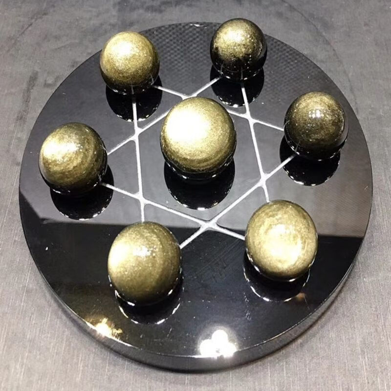 纪梵蒂 gefiodey黑金曜石球七星阵家居店铺易明居一甲镇财摆件现货