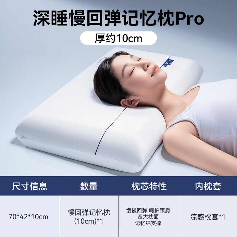 城外记忆棉枕头成人一对 枕头护颈枕睡眠颈椎病深度睡眠专用 pro枕芯 慢回弹深睡枕-10cm 单只