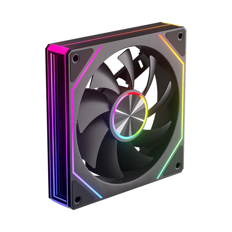 未知玩家棱镜7PRO机箱风扇12CM智能温控5V3针ARGB神光同步无限镜棱镜8PRO电脑散热风扇 棱镜8PRO ARGB正叶 黑色