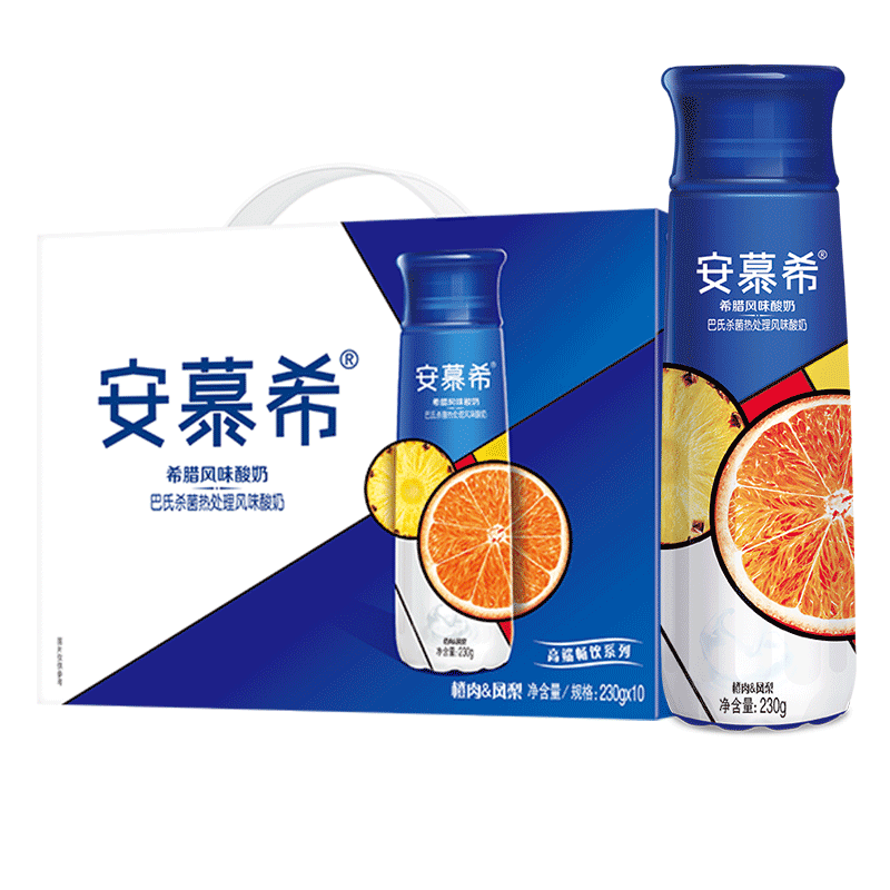 伊利安慕希橙凤梨风味酸牛奶230g*10瓶 礼盒装 