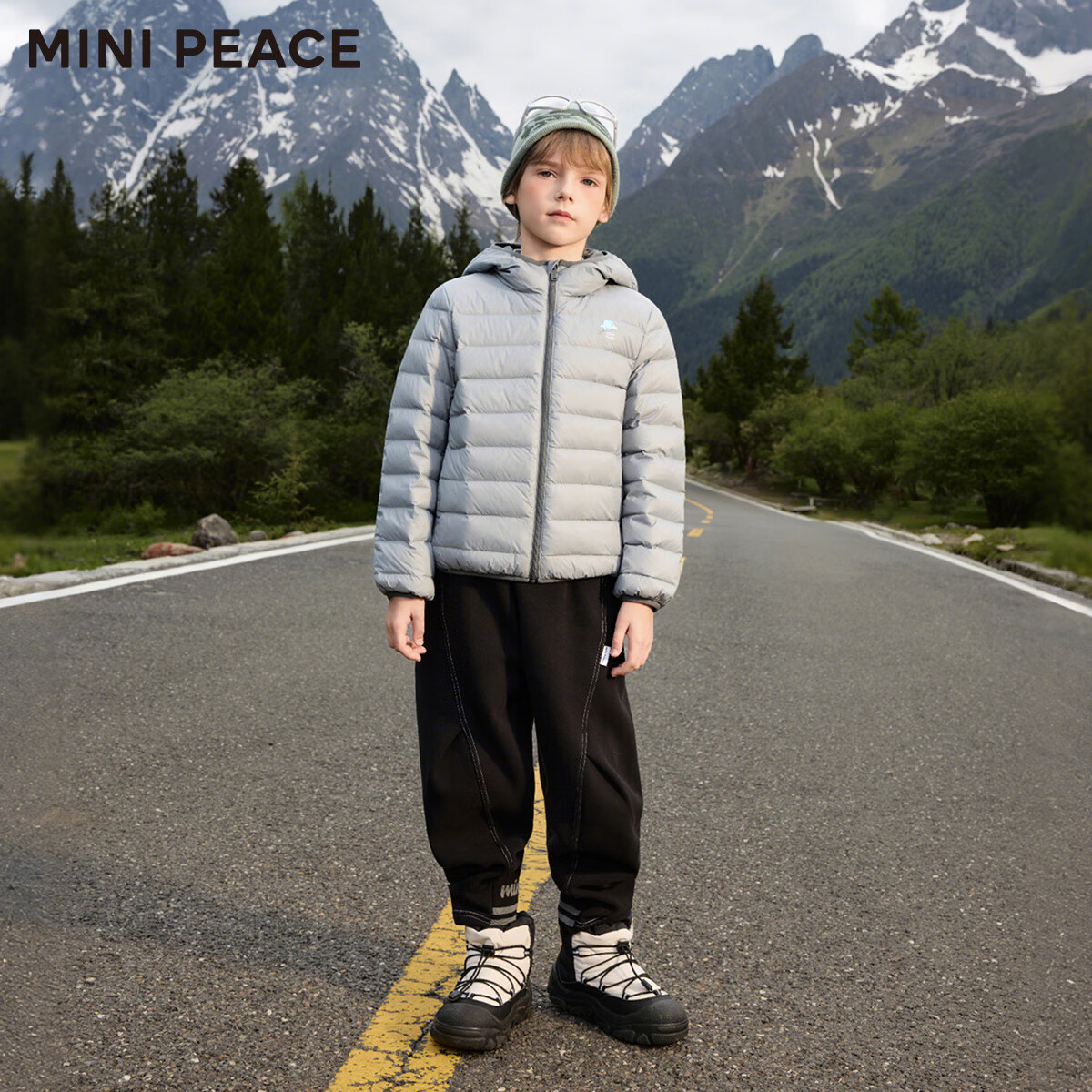 MiniPeace太平鸟童装冬新中性羽绒服FFACF4133 苔原灰 140cm