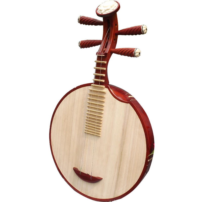 FLOFAIR 紅花梨木 京劇 民樂 西皮 二黃 演奏 初學 月琴樂器 HM-02缺口 原木色 京劇民樂通用月琴