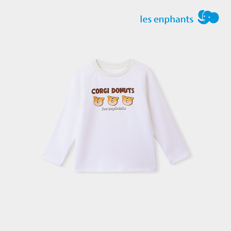 丽婴房儿童印花长袖T恤男童长袖上衣宝宝卫衣秋季上衣卫衣 云朵白 120 cm