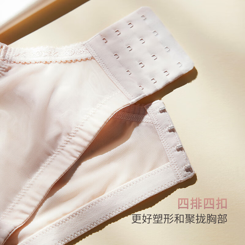 夏.娃.之.秀小胸显大聚拢上托软支撑聚拢侧收副乳防下垂文胸罩夏季包容女内衣 仙女粉 85C /38C(薄杯约1CM)