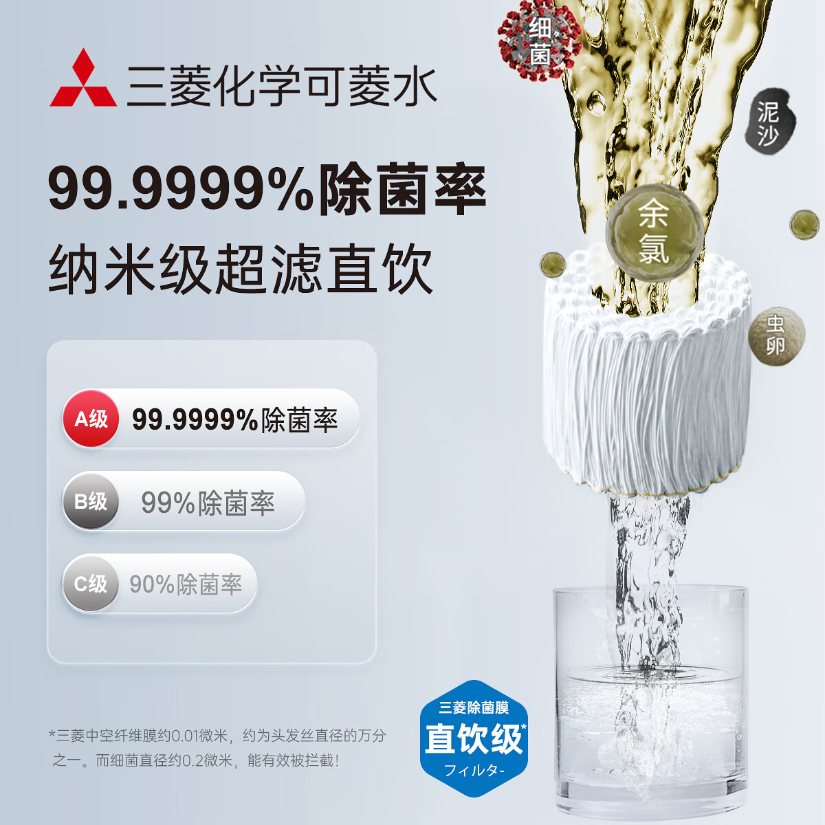 可菱水滤水壶 家用自来水过滤器除氯净水器 露营便携净水杯CP503 日本原装进口 超滤除菌直饮净水壶 新品 【CP503】三芯装 约用一年半