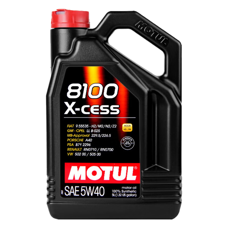 摩特（MOTUL）8100系列 全合成機油 汽機油 發(fā)動機潤滑油 汽車保養(yǎng) 8100X-cess 5W-40 5L