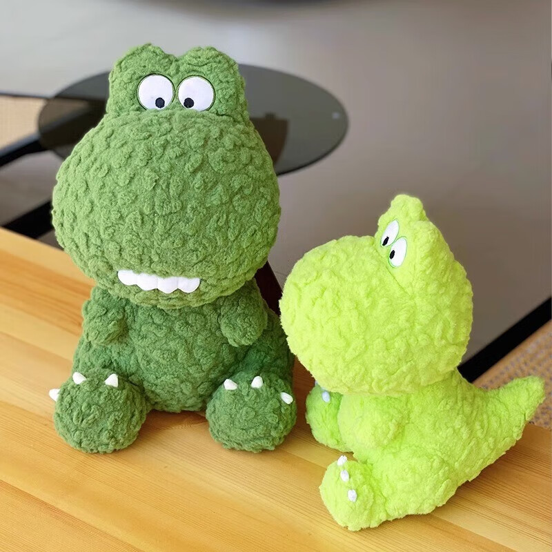 恐龙公仔呆萌可爱毛绒玩具男女生搞怪玩偶睡觉抱枕娃娃礼物 墨绿色
