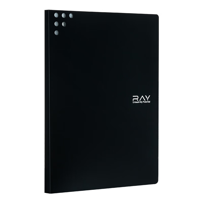 齐心（COMIX） RAY资料册A4 20袋 黑色 办公用品 活页插袋文件夹 文件收纳册 A6112 （20个装）