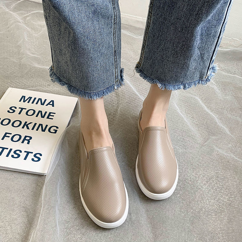 韩琳奴新款正品巨力防滑防水雨鞋女士成人水鞋短筒厨房防油工作胶鞋雨靴 【巨力正品-防滑防臭】卡其色 40