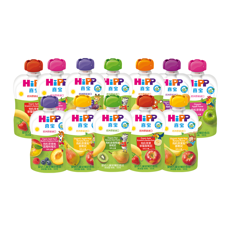 喜寶（HiPP）嬰幼兒無添加進(jìn)口有機(jī)果泥嬰幼兒輔食 西梅泥 6-36個(gè)月  喜寶果泥 100g*6袋 組合裝 25年5月生產(chǎn)