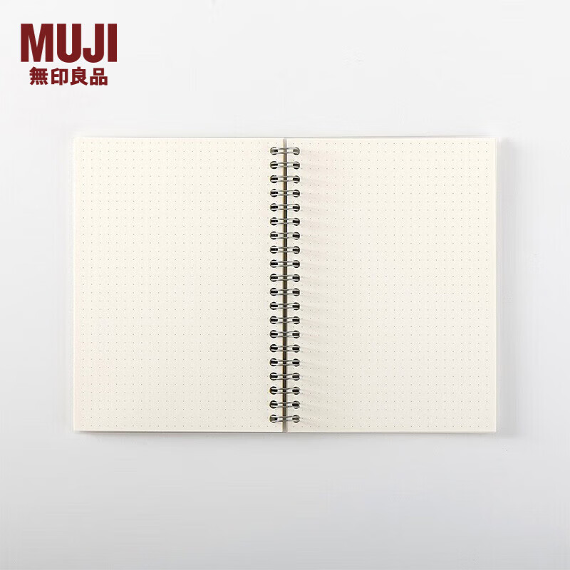 MUJI聚丙烯透明封面双环笔记本 学生文具 点格/82张/透明/B6