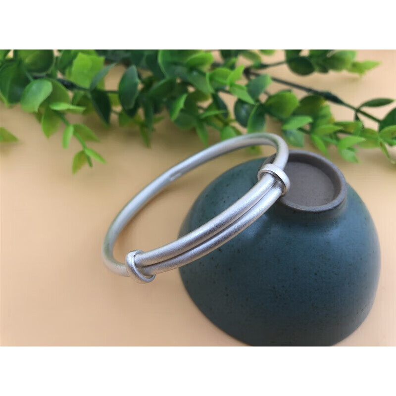 魅丽饰季999纯银古法银镯子女手镯传承简约推拉足银手环情侣小众设计网红 约20-21克古法手镯:保证纯银支持