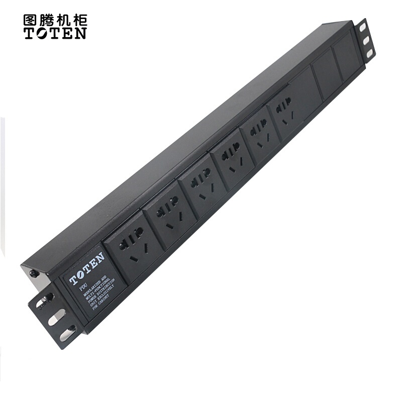 图腾(toten)6位10a pdu 工业插座/插线板/连接器 机柜电源分配器 多用