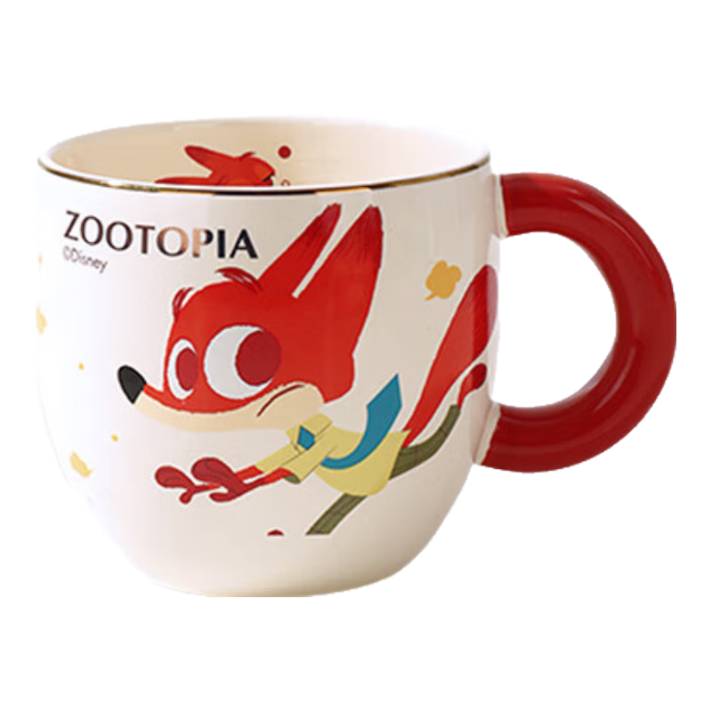 迪士尼（Disney）可爱马克杯迪士尼陶瓷水杯精致高颜值维尼熊史迪仔家用女生咖啡杯 朱迪尼克 1个 310ml