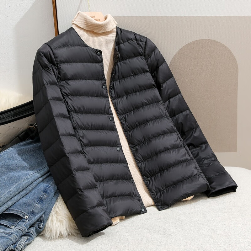 胖东来绒棉服内胆反季处理轻薄女短款2025新款胖东来同款 棉衣水蓝色 明天恢复69 2XL 110-120斤