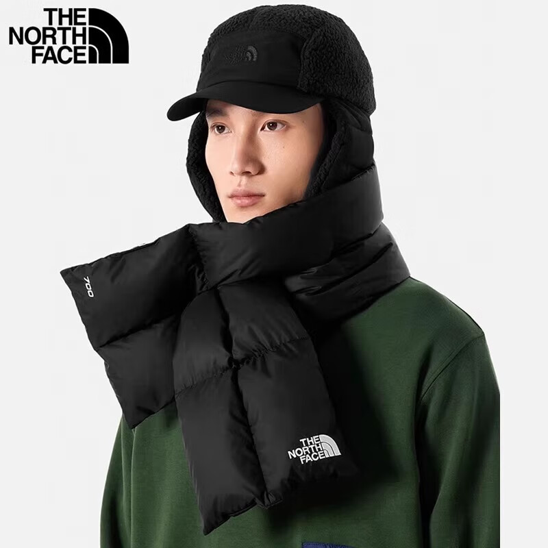 The North Face北面Nuptse情侣款羽绒围巾鹅绒户外舒适保暖89WJ 黑色/JK3 均码