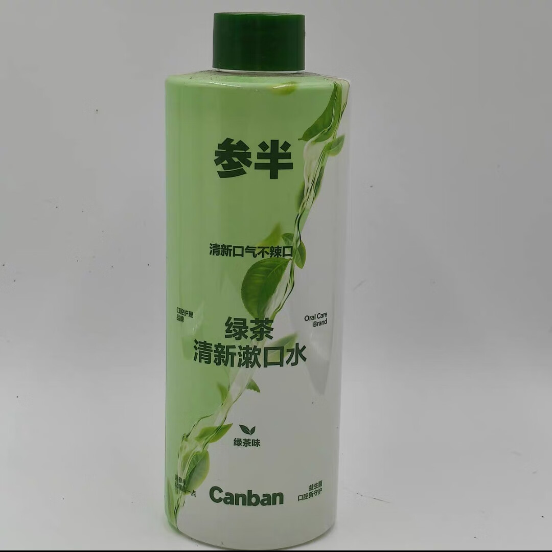 参半益生菌瓶装漱口水清新口气持久留香500ml 绿茶清新400ml*1瓶