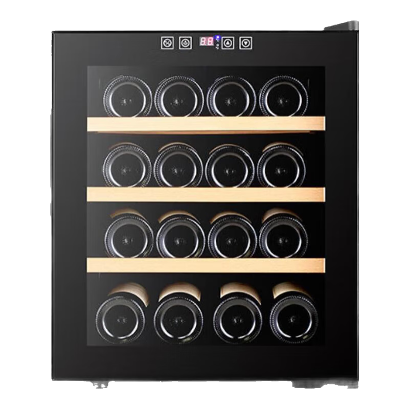芭克斯（Bacchus）紅酒柜恒溫酒柜家用迷你小型電子酒柜洋酒葡萄酒柜嵌入式儲物酒柜冷藏茶葉恒濕客廳廚房辦公小酒柜 BW-50D1櫸木層架【16瓶裝】 50L