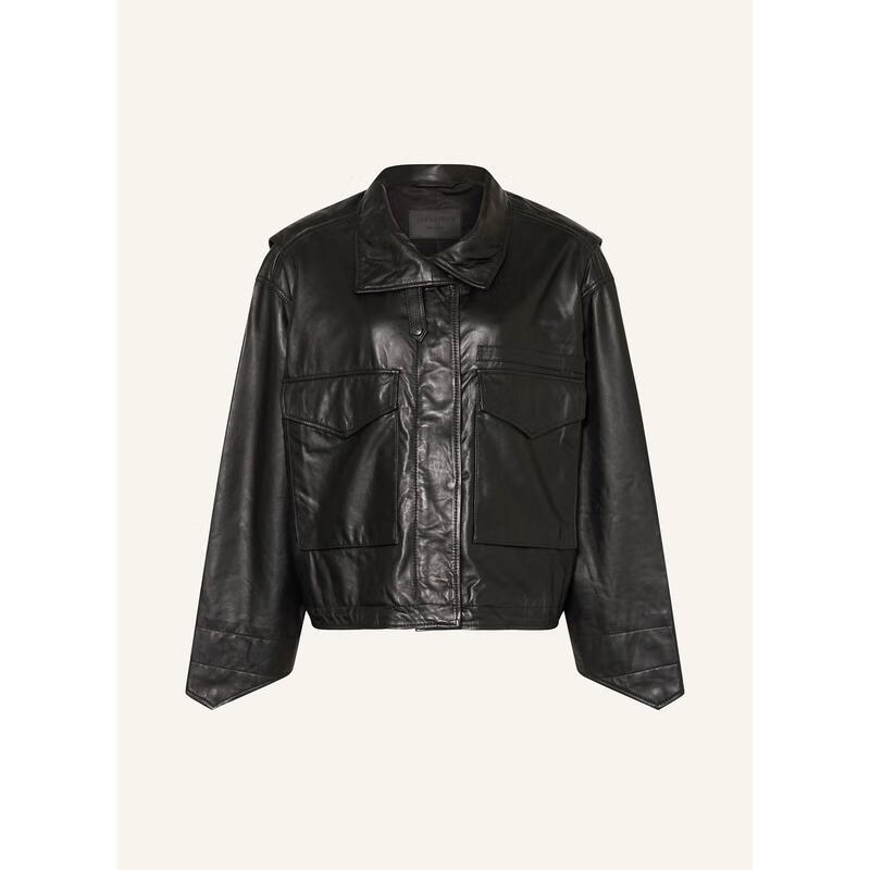 AllSaints女士夾克防風(fēng)耐用黑色皮革日常通勤皮衣簡(jiǎn)約 BLACK 均碼 |M