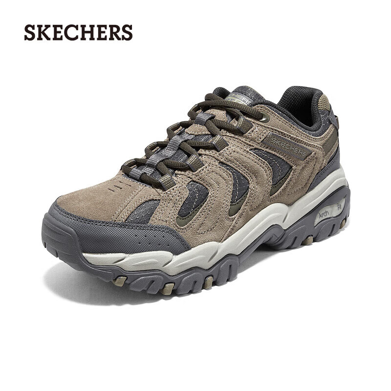 斯凯奇（Skechers）男子休闲户外徒步舒适透气轻质吸震运动鞋237542 男款-褐色/炭灰色/TNCC 42