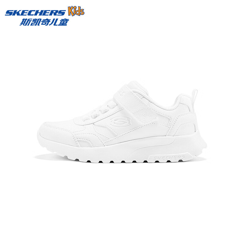 Skechers斯凯奇儿童运动鞋校园跑步鞋男童鞋经典百搭休闲小白鞋405681L 男童/白色/WHT 32 (偏小,建议选大一码)