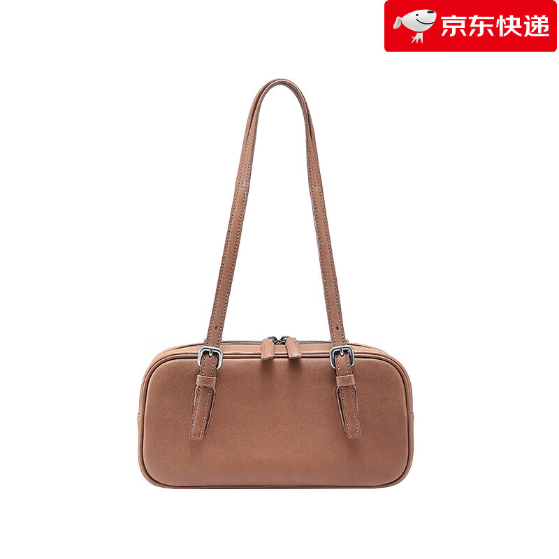 裘真（qiuzhen）【新品】復(fù)古女原創(chuàng)小眾植鞣頭層牛皮包綠色黑色真皮包包 大象灰_