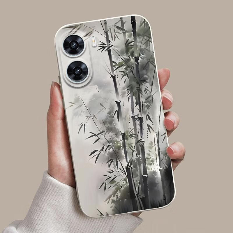良友情荣耀畅玩60plus/40/20/30手机壳40plus中国风50plus畅玩50/50m竹子40c荷花30plus国潮男女中式防摔 竹林gh013古董白 荣耀畅玩50