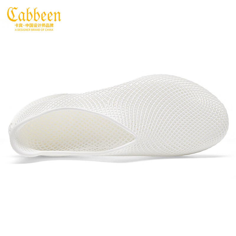 卡宾【专柜品质】3D打印一体成型透气网面鞋百搭防滑户外凉鞋男沙滩鞋 白色 40 【标准皮鞋尺码】