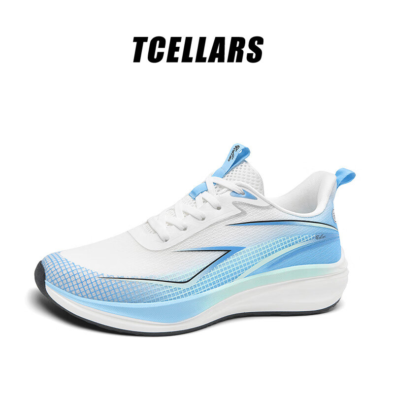 Tcellars跑步鞋男夏季新款男鞋网面透气休闲运动鞋子男软底缓震回弹跑鞋 天际蓝 41