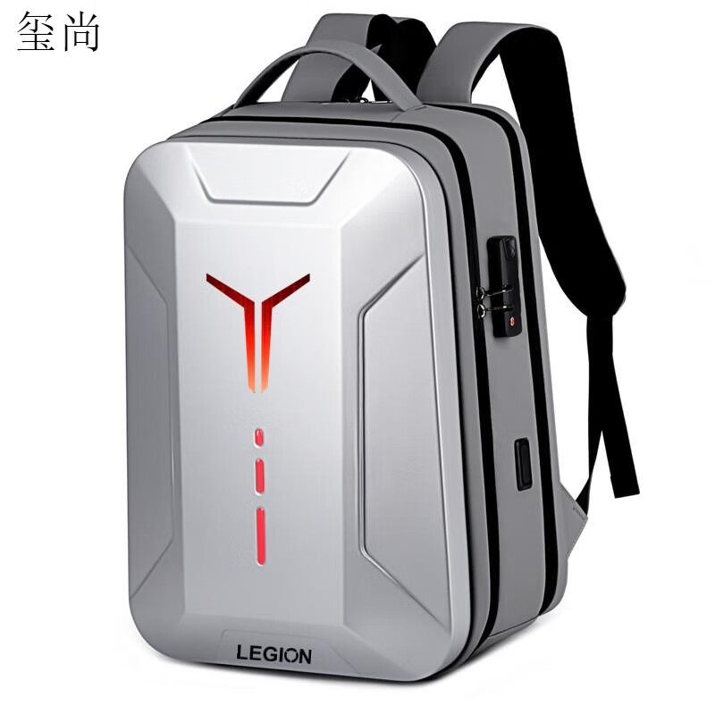 玺尚2025联想拯救者Y7000P/Y9000P电脑包16寸游戏本r9000p/x双肩背包 银黑色升级新款气囊 无标 可放机 18英寸 双隔层大容量