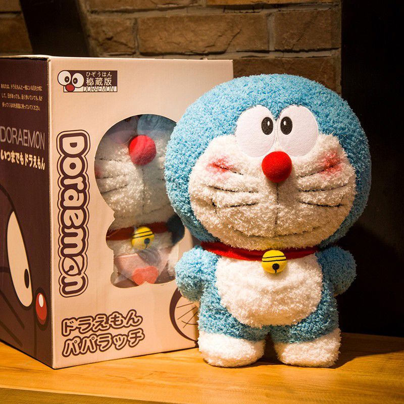 哆啦A夢（Doraemon）日本公仔機(jī)器貓毛絨玩偶藍(lán)胖子抱枕娃娃送男女友生日禮物 經(jīng)典藍(lán)色機(jī)器貓靠背 不含禮盒自用款 常規(guī)高度 43cm