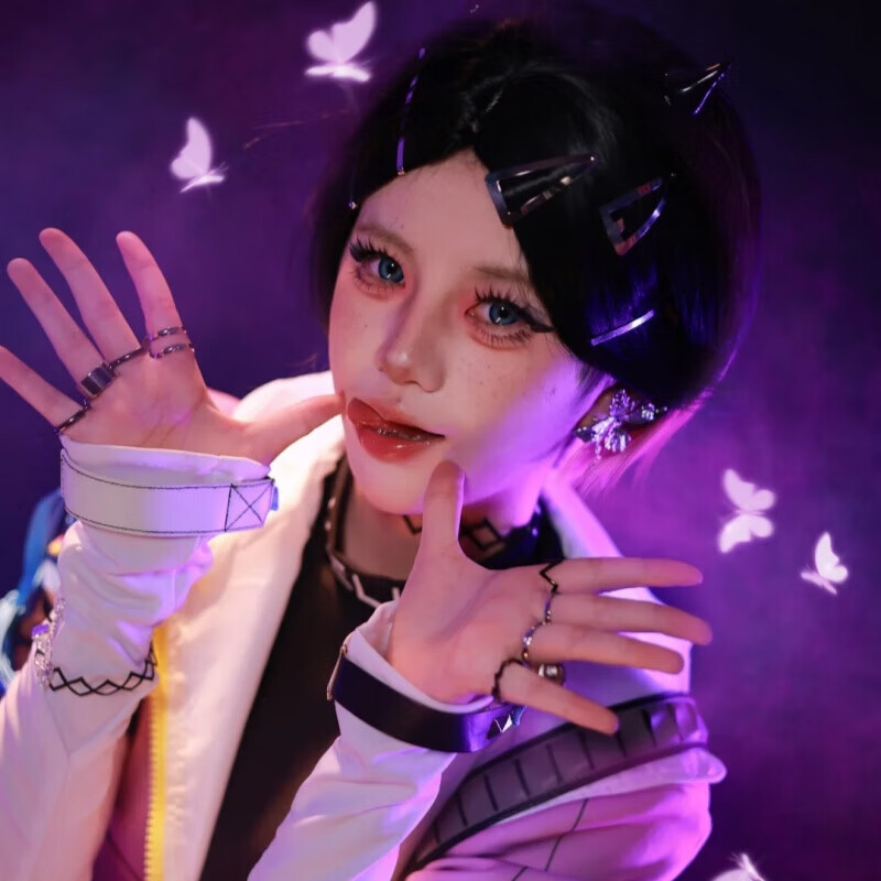 班达熊暮蝶cos服无畏契约cosplay动漫角色扮演游戏周边捷风贤者卡通c服 暮蝶cos服+配饰(无背包)+假发 S