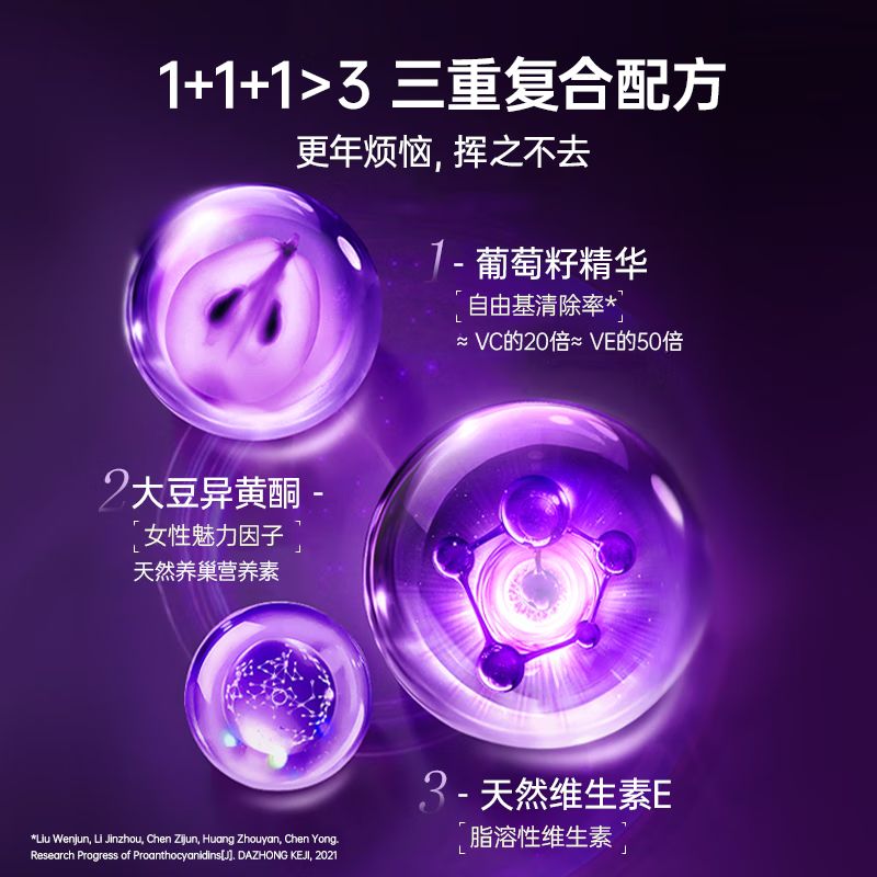 萊特維健大豆异黄酮更年期卵巢补充雌激葡萄籽素维E女性软胶囊 【新客尝鲜平衡激素】100粒*1瓶