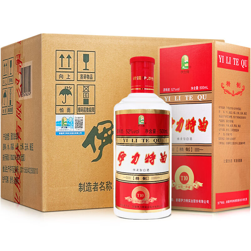 伊力特【年货美酒】新疆特产礼盒整箱白酒 粮食酒优级商务年货送礼宴请 52度 500mL 6瓶 伊力特特曲整箱