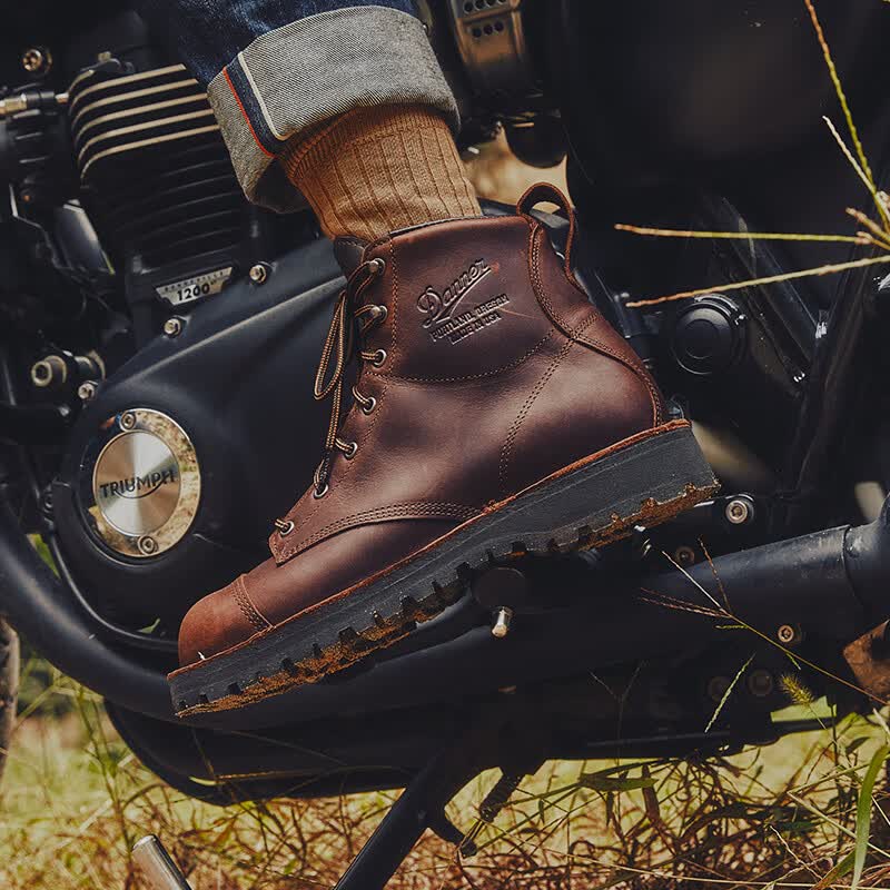 DANNER 丹纳Moto GTX男女同款中帮摩托皮靴骑士靴防水复古工装靴35940 35940-棕色-男款-D版 40