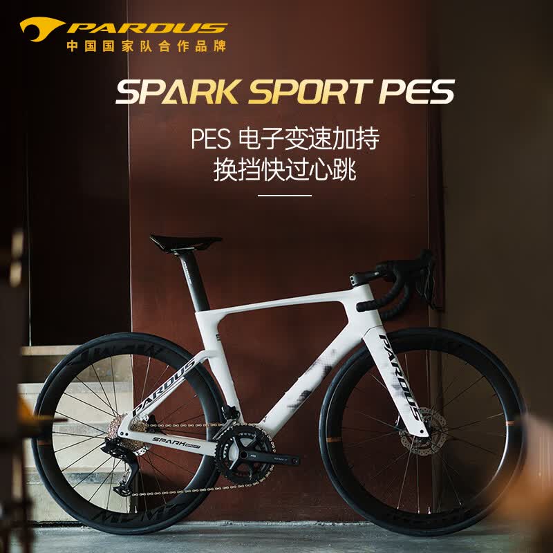 瑞豹（PARDUS）瑞豹公路车星火SPARK SPORT PES电变碳纤维弯把破风架25新款男女 【碳轮】迷雾白-PES电变 M（适合身高174-182CM）