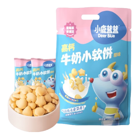 小鹿蓝蓝高钙牛奶小软饼量贩大包装宝宝饼干 【量贩装1袋】33包高钙小软饼