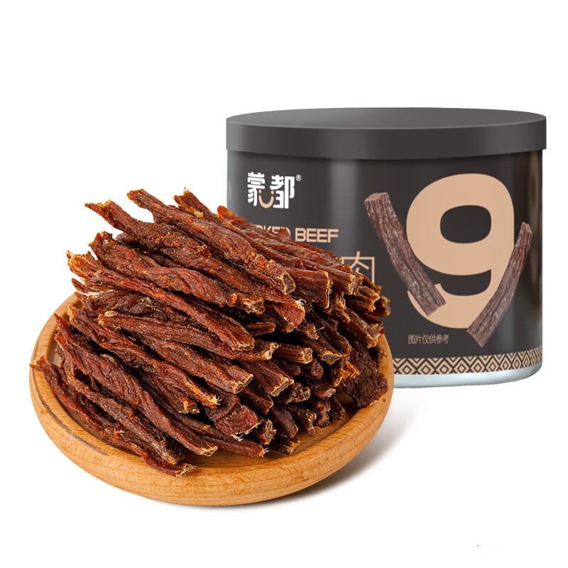 蒙都 超干牛肉干细条 原味 60g罐装 休闲零食 清真 零食广场