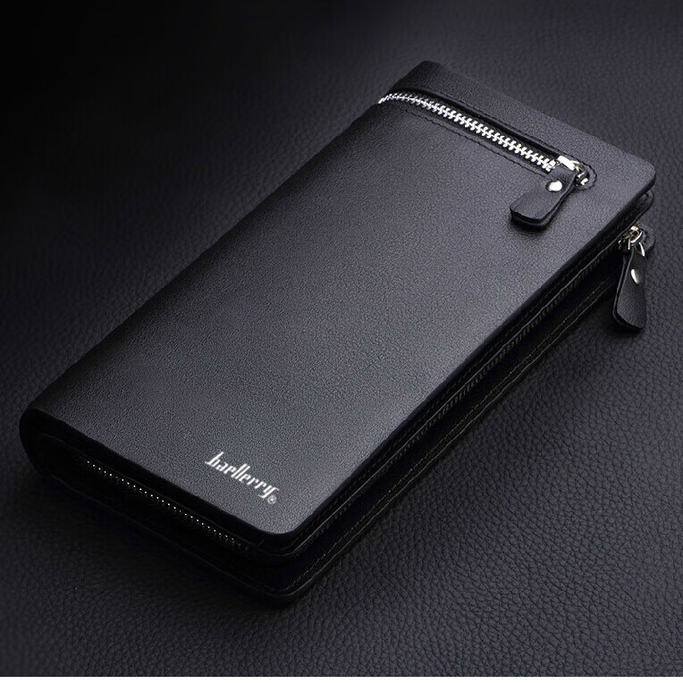 【直发】创意手拿包男士钱包长款拉链手机包 咖啡色