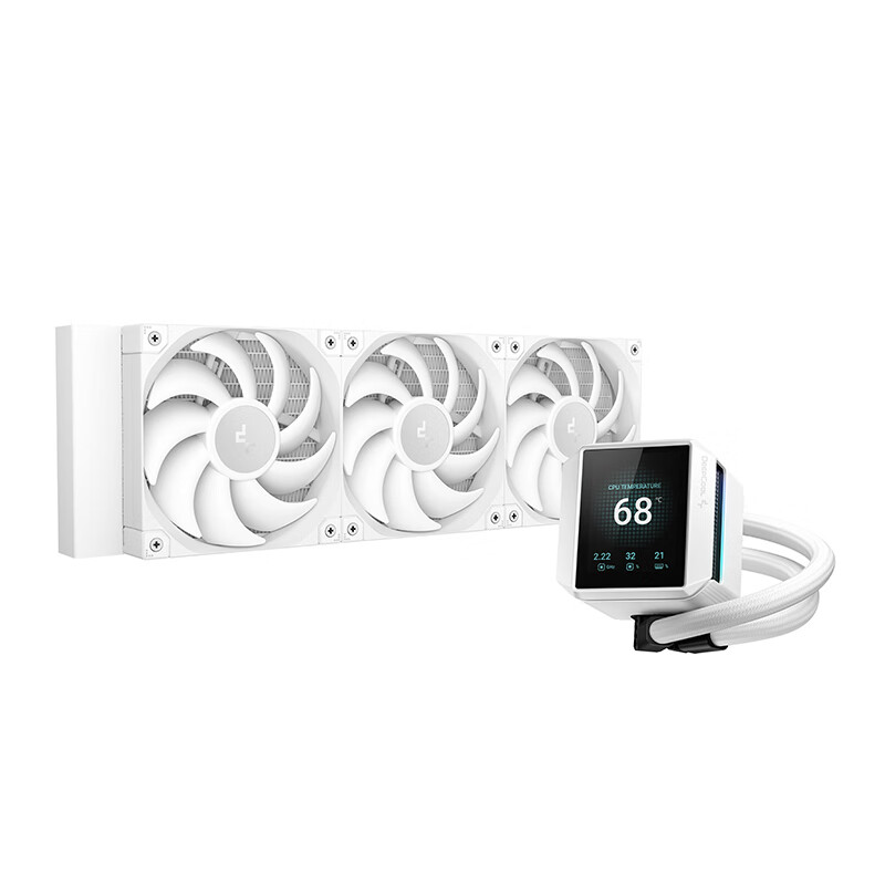 九州风神（DEEPCOOL）MYSTIQUE冰暴360水冷cpu散热器一体式LCD屏数显1700/AM5 冰暴360水冷白色[无光风扇]