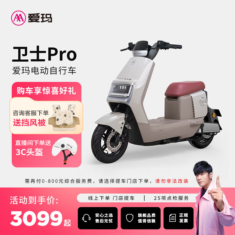 爱玛（AIMA）【门店自提】卫士新国标长续航电瓶车碟刹男女代步豪华电动车电动自行车 到店选色提车