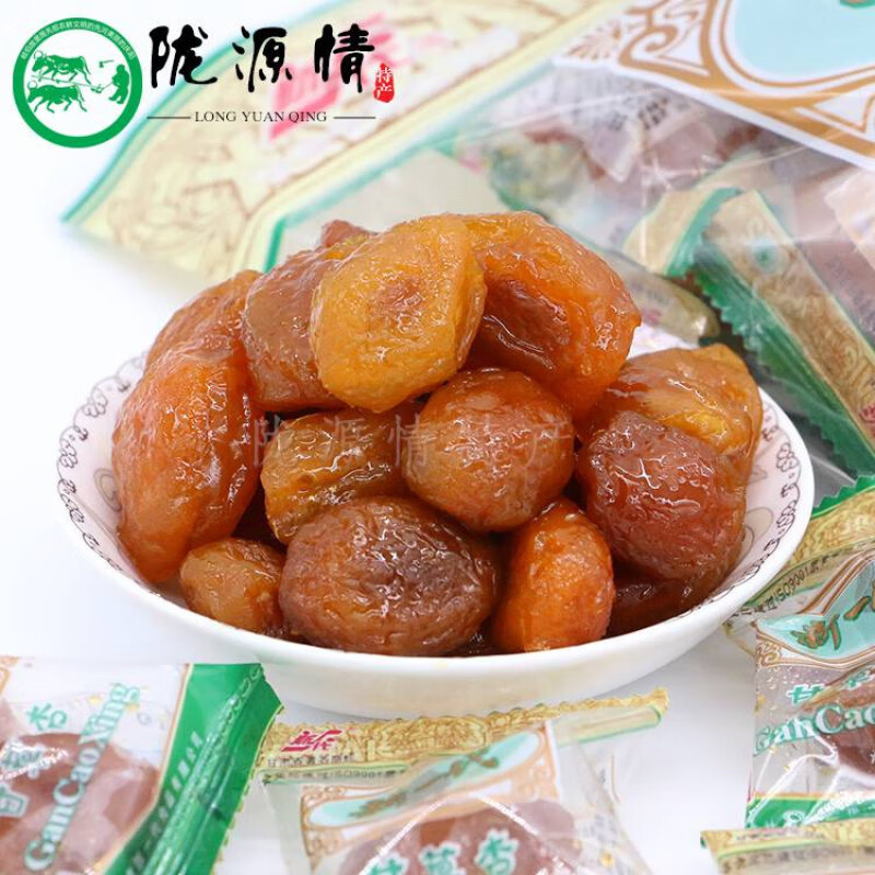 雋顏堂甘草杏肉干甘肅慶陽休閑零食蜜餞果脯果干 甘草杏肉干408g