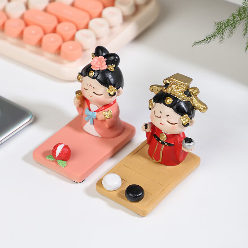 如果西安文创纪念品创意国风手机架实用桌面办公室摆件伴手礼新年礼物 大唐盛世手机架全套4个