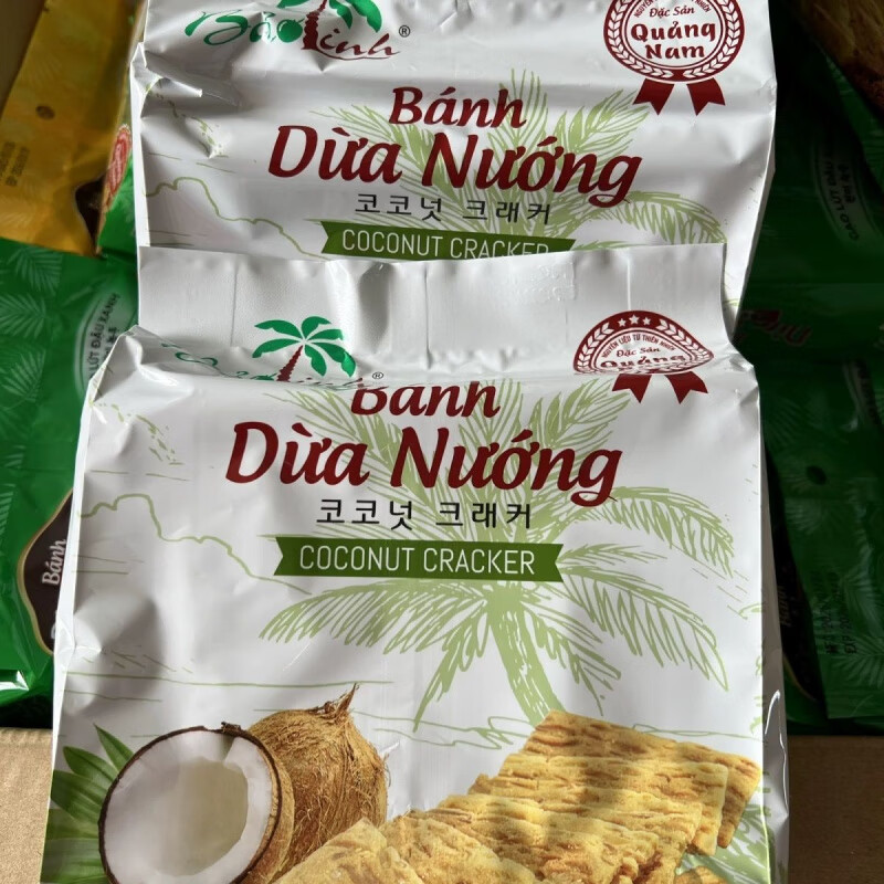 食怀越南原装进口椰子脆片饼干150克即食酥饼薄脆饼干休闲零食椰香 丰灵椰子脆饼原味