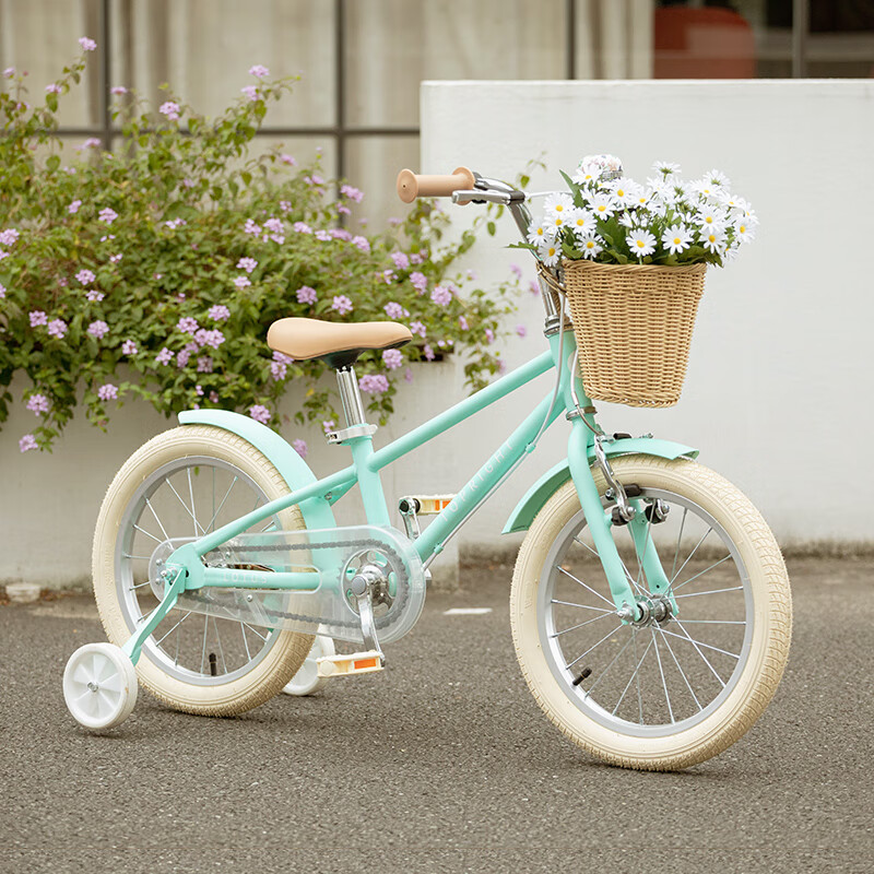 途銳達(dá)（TOPRIGHT）新品兒童自行車1620寸414歲女孩童寶寶腳踏單車 芙蓉【蒂芙尼藍(lán)】適合10 16寸 新款氛圍感兒童自行車