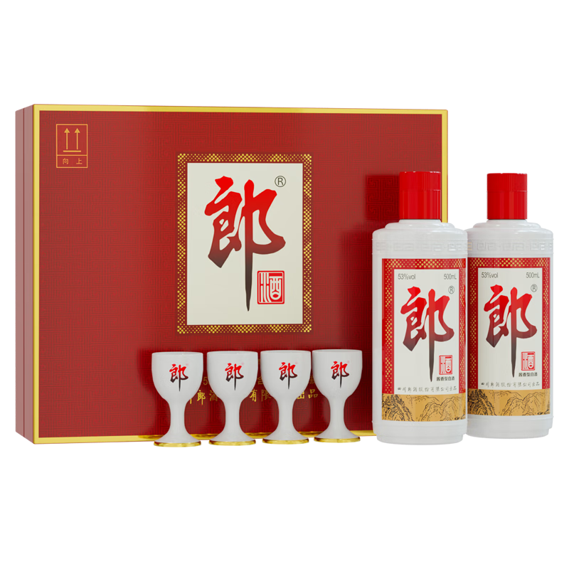 郎酒郎牌郎酒 白酒 酱酒 53度 500ml*2 礼盒装（新老包装年份随机）