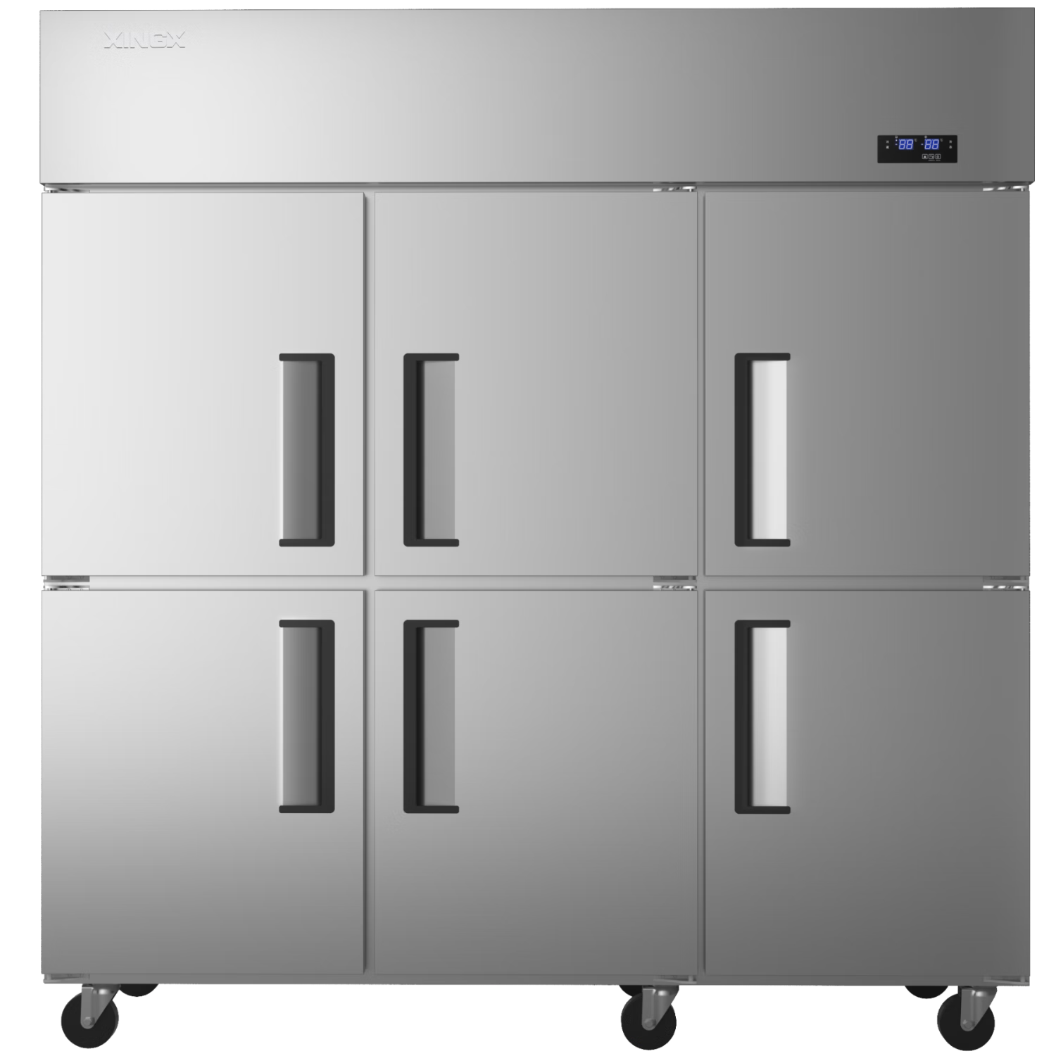 星星六門商用廚房冰箱冷藏冷凍雙溫保鮮冰柜 不銹鋼廚房大容量飯店酒店 智能溫控 中梁除霜 KCD-1871G6