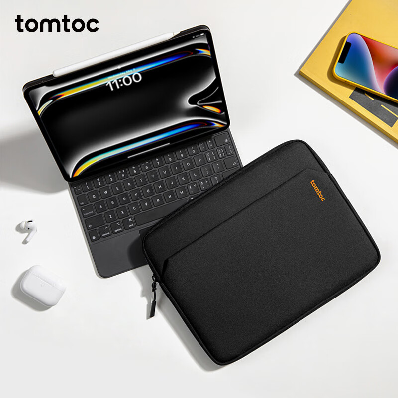 tomtociPadPro收纳包11寸2024款苹果平板包13英寸air7内胆包配件12.9寸保护套B18 曙光黑 11英寸_iPad_Pro_&_Air
