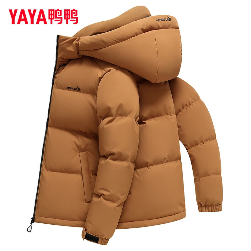 鸭鸭(YAYA)羽绒服男士短款2025冬季新款时尚舒适百搭商务休闲加厚面包服外套 黑色 S 165